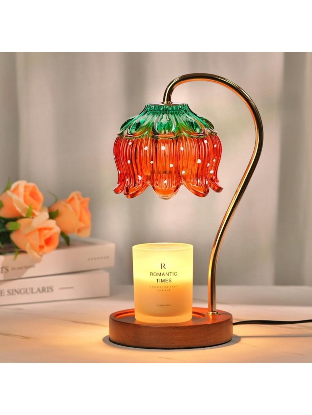 Dimmable Flower Candle Warmer Lamp with Timer - Perfect Home Decor & Gift Idea